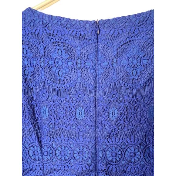 Jessica Howard Dress Womens Size 16 Blue Lace Lined Scallop Hem Back Zip NEW - Picture 8 of 12